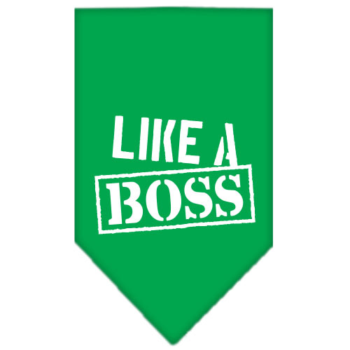 Like a Boss Screen Print Bandana Emerald Green Small