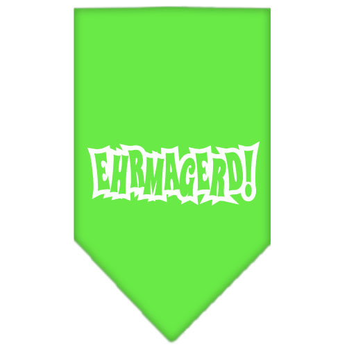 Ehrmagerd Screen Print Bandana Lime Green Large