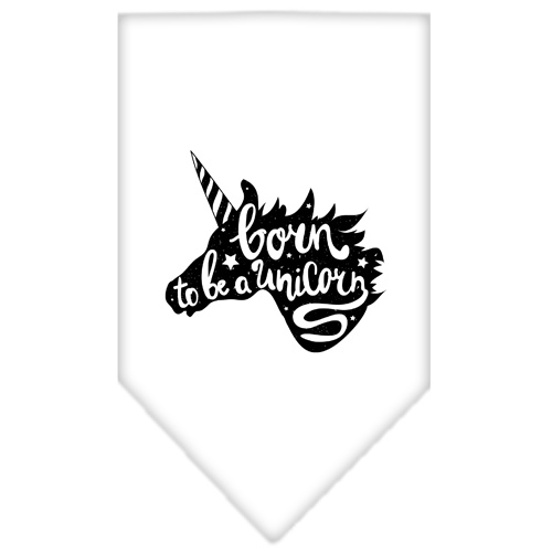 Born to be a Unicorn Screen Print Bandana White Small