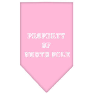 Property of North Pole Screen Print Bandana Light Pink Large