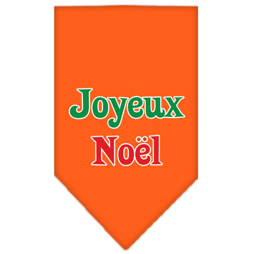 Joyeux Noel Screen Print Bandana Orange Small