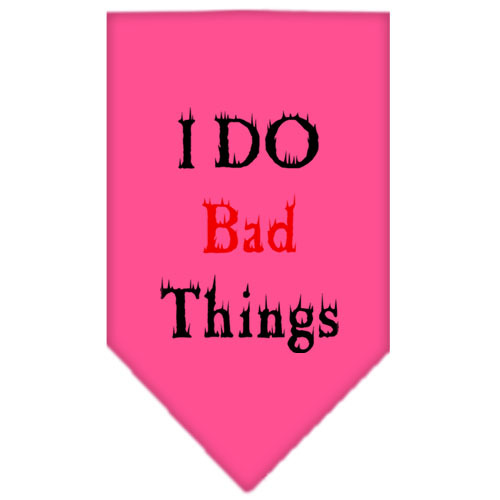 I Do Bad Things Screen Print Bandana Bright Pink Small