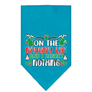 I Regret Nothing Screen Print Bandana Turquoise Size Large