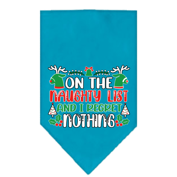 I Regret Nothing Screen Print Bandana Turquoise Size Large