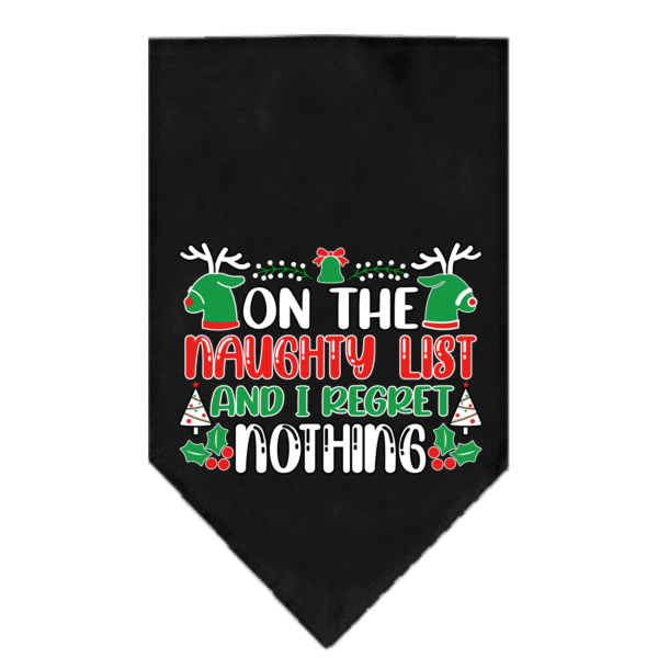 I Regret Nothing Screen Print Bandana Black Size Small