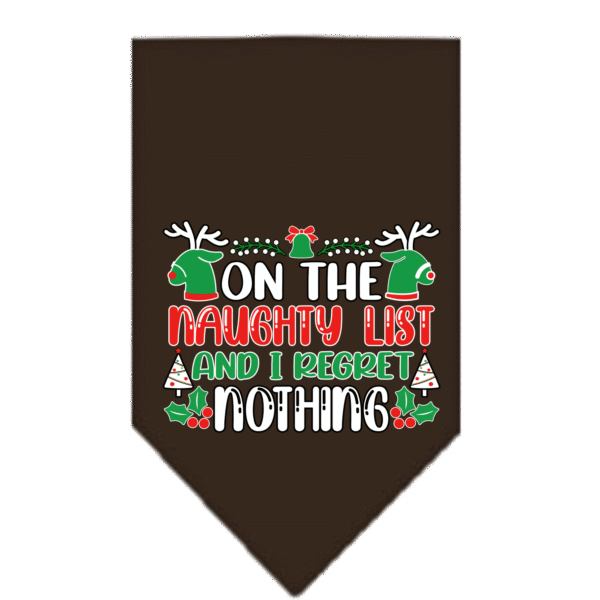 I Regret Nothing Screen Print Bandana Cocoa Size Small