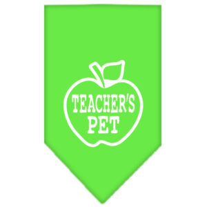 Teachers Pet Screen Print Bandana Lime Green Large