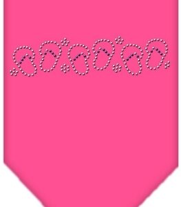 Beach Sandals Rhinestone Bandana Bright Pink Small