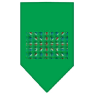 British Flag Rhinestone Bandana Emerald Green Small