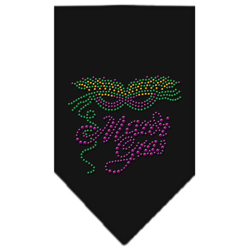 67-47-LGBK.jpg Mardi Gras Rhinestone Bandana Black Large