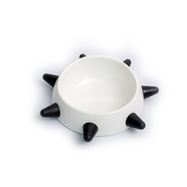 Color: White, Size: L - Durable anti slip and anti drop pet dog food bowl