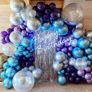 Ins Style 134 Purple Blue Metal Latex Balloon Chain Set