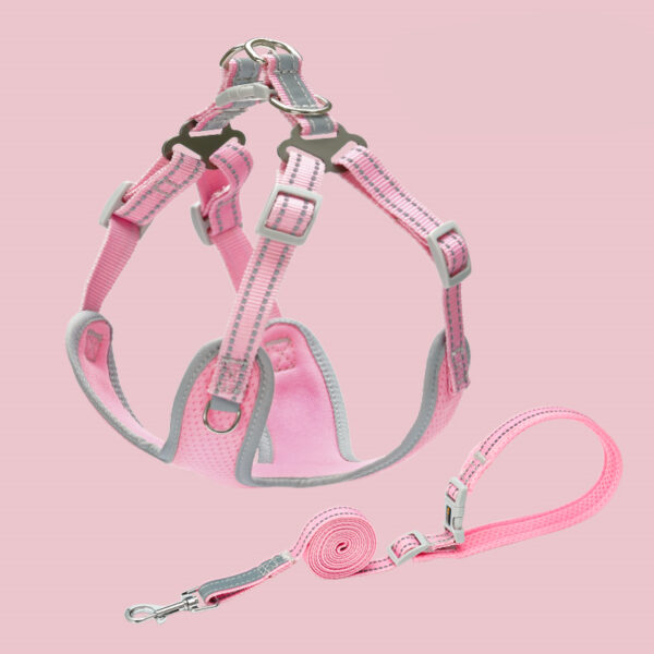 Color: Pink, Size: S - Pet Small And Medium Sized Dog Vest Collar Traction Rope
