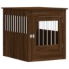 Dog Crate Furniture Brown Oak Engineered Wood, Steel Locks