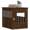 Dog Crate Furniture Brown Oak Engineered Wood, Steel Locks