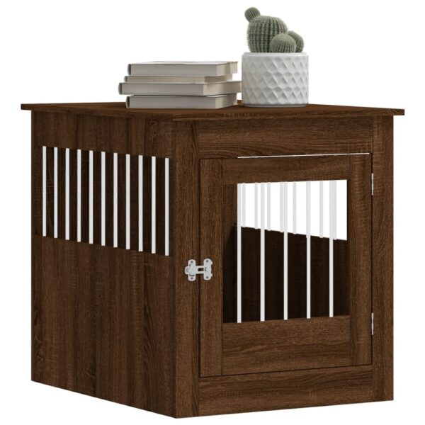 Dog Crate Furniture Brown Oak Engineered Wood, Steel Locks