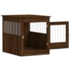 Dog Crate Furniture Brown Oak Engineered Wood, Steel Locks