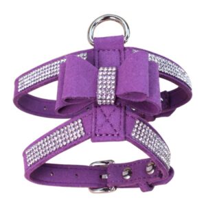 Color: Purple, Size: S - Shiny rhinestone chest