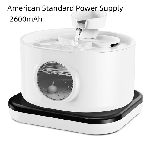Color: 28L Prism 2600mAh White, Specifications: American Standard Power Supply - Cat Automatic Induction Large Capacity Automatic Circulation Live Water Pet Water Dispenser