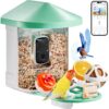 VEVOR Smart Bird Feeder with Camera, 2K HD AI Identify 10,000+ Bird Species, Solar-Powered Bird Watching Camera with Auto Capture & Instant Notify, Wireless Outdoor Ideal Gift for Bird Lovers (Green)