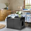 Cat Litter Box Enclosure with Double Doors for Large Cat and Kitty-Black - Color: Black