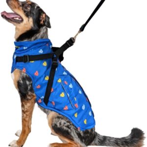 Fashion Pet Puffy Heart Harness Coat Blue Large 1 count