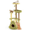 PV10258GN.jpg Freestanding Multi-level Avocado Cat Tower with Private Condo-Green - Color: Green
