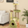 PV10258GN_81486861.jpg Freestanding Multi-level Avocado Cat Tower with Private Condo-Green - Color: Green
