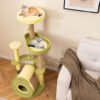 PV10258GN_81486862.jpg Freestanding Multi-level Avocado Cat Tower with Private Condo-Green - Color: Green