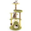 PV10258GN_81486863.jpg Freestanding Multi-level Avocado Cat Tower with Private Condo-Green - Color: Green