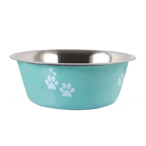 Color: WHITE, Size: XS - Non-slip Dog Bowls For Small Medium Large Dog Feeder Bowls And Drinkers Stainless Steel Pet Feeders Pets Dogs Accessories