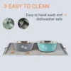 Color: WHITE, Size: XS - Non-slip Dog Bowls For Small Medium Large Dog Feeder Bowls And Drinkers Stainless Steel Pet Feeders Pets Dogs Accessories