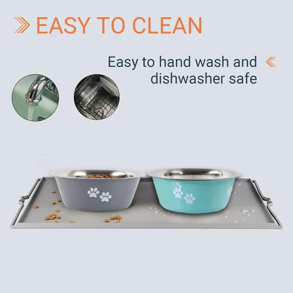 Color: WHITE, Size: XS - Non-slip Dog Bowls For Small Medium Large Dog Feeder Bowls And Drinkers Stainless Steel Pet Feeders Pets Dogs Accessories