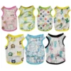 Color: WHITE, Size: XL - Summer Dog Vest Ultra Thin Breathable Mesh Cloth Pet T-shirt for Small Dogs Cute Cartoon Print Puppy Cat Cheap Clothes Costumes