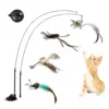 Color: Wine red, Ships From: CHINA - Simulation Bird Interactive Funny Cat Stick Toy Furry Feather Bird With Bell Sucker Cat Stick Toy Kitten Playing Pet Accessories