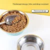 Color: WHITE, Size: XS - Non-slip Dog Bowls For Small Medium Large Dog Feeder Bowls And Drinkers Stainless Steel Pet Feeders Pets Dogs Accessories