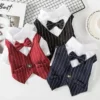 Color: Red, Size: XXS - Dog Gentleman Wedding Suit Clothes Dog Suit Bow Tie Clothes Halloween Christmas Costume For Small Dogs Teddy Bulldog