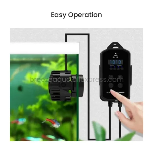 Color: Black, Power: 5W - ZKSJ Eco Slim 6000/10000/15000/20000/25000 DC Mini Saltwater Fish Tank Aquarium Wavemaker Pump with Controller