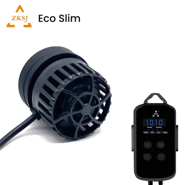Color: Black, Power: 5W - ZKSJ Eco Slim 6000/10000/15000/20000/25000 DC Mini Saltwater Fish Tank Aquarium Wavemaker Pump with Controller