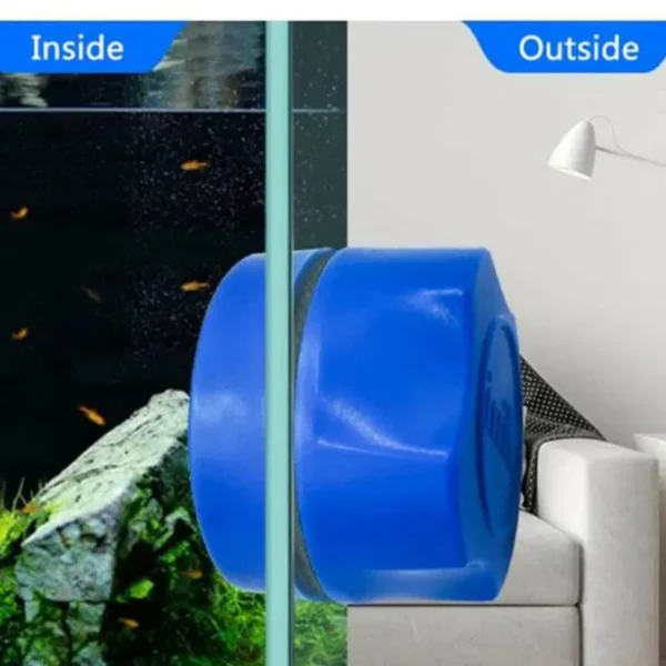 Color: Green - Aquarium Cleaning Magnet Fish Tank Clean Glass Scrubber Tool Double-Sided Algae Moss Removal Suspension Scraper