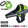 Color: Black, Size: S - Custom Dog Harness Reflective and Breathable Adjustable Tank Top Free Personalized  Name Label Pet leash Set