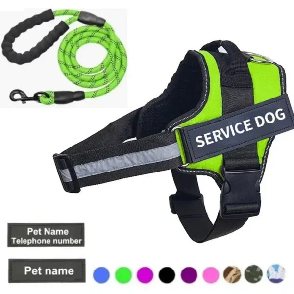Color: Black, Size: S - Custom Dog Harness Reflective and Breathable Adjustable Tank Top Free Personalized  Name Label Pet leash Set