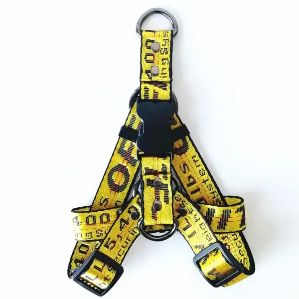Color: Black, Size: L - Fashion Dog Collar Leash Set Gold Chain Nylon Pets Dog Collar Leash Long Rope Lettered Collar Perro Collar For Pitbull Puppy Dog