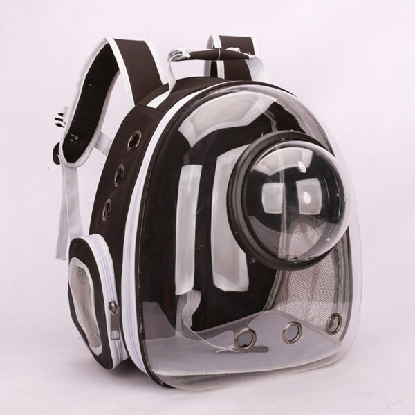 Color: Pink, style: Transparent black circle - Space Capsule Pet Out Bag Portable Backpack Breathable Cat Bag Dog Outdoor Product