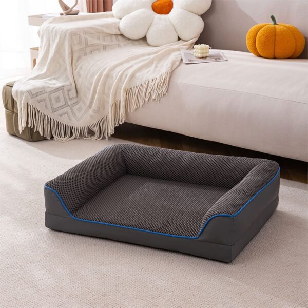 Color: Gray Summer Style, Specifications: 110x82x17CM - Mesh Waterproof Non-slip Stain-resistant Pet Sofa Cushion Universal Simple Modern Anti-scratching Faux Leather Sofa Cover