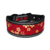 Color: Red print, Size: 120x2.0cm - Reflective Pet Collar Medium And Large Dog Collar Printed Light Board Dog Collar
