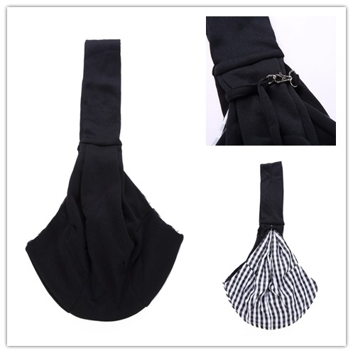 style: Black grid without adjustment - Pet Bag One-shoulder Pet Bag Skew Spanner Bag Breathable Dog Bag