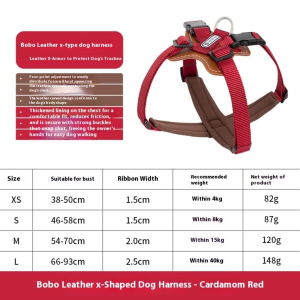 Color: Cardamom Red, Specification Length And Width: L - Dogs X Chest-back Pet Puppy Corgi And Shiba Inu Hand Holding Rope