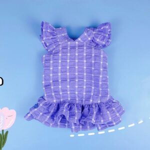 Color: Purple, Size: Law fight XL - Cute Cat And Dog Folding Lace Plaid Pet Skirt