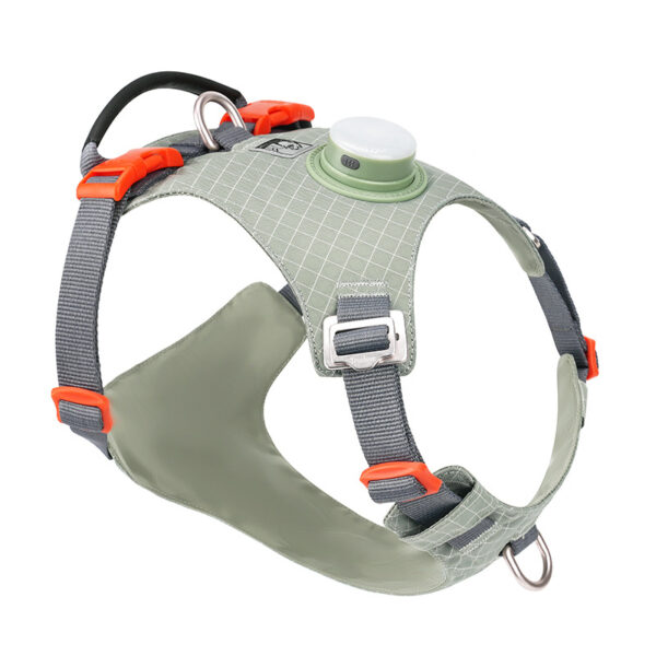 f6193b2d-9e21-4075-9e1d-609f3971f0db.jpg Color: Green, Specification Length And Width: XS - Dog Chest Harness Traction LED Outdoor Night Light